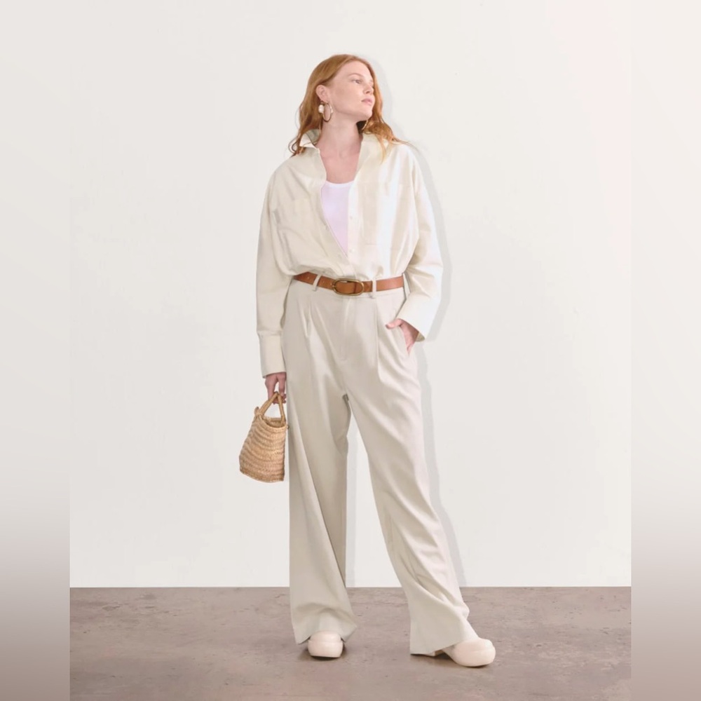 EVERLANE the Draper pleated pant‎ in buttersmooth sandstone khaki tan 8S